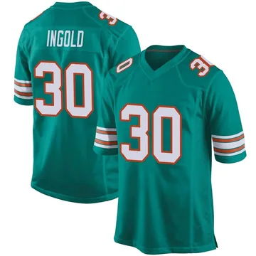 Men's Nike Miami Dolphins Alec Ingold Aqua Alternate Jersey - Game