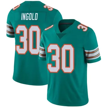 Men's Nike Miami Dolphins Alec Ingold Aqua Alternate Vapor Untouchable Jersey - Limited