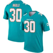 Men's Nike Miami Dolphins Alec Ingold Aqua Jersey - Legend