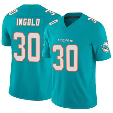 Men's Nike Miami Dolphins Alec Ingold Aqua Vapor F.U.S.E. Jersey - Limited