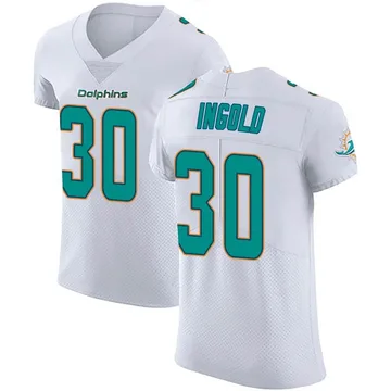 Men's Nike Miami Dolphins Alec Ingold White Vapor Untouchable Jersey - Elite