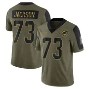 Men's Nike Miami Dolphins Austin Jackson Olive 2021 Salute To Service Jersey - Limited