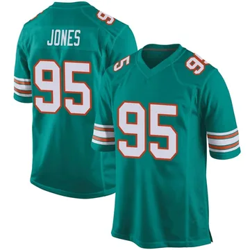 Men's Nike Miami Dolphins Benito Jones Aqua Alternate Jersey - Game