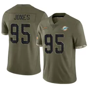 Men's Nike Miami Dolphins Benito Jones Olive 2022 Salute To Service Jersey - Limited