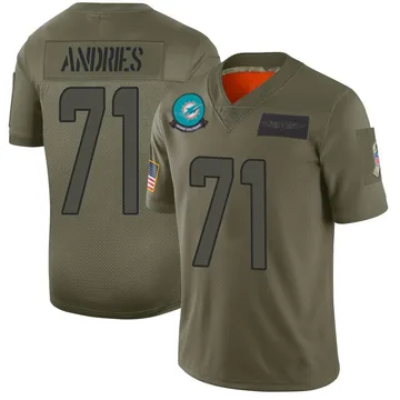 Men's Nike Miami Dolphins Blaise Andries Camo 2019 Salute to Service Jersey - Limited