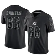 Men's Nike Miami Dolphins Braeden Daniels Black Reflective Jersey - Limited