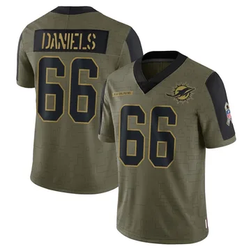 Men's Nike Miami Dolphins Braeden Daniels Olive 2021 Salute To Service Jersey - Limited