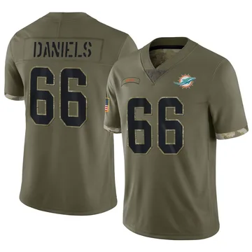 Men's Nike Miami Dolphins Braeden Daniels Olive 2022 Salute To Service Jersey - Limited