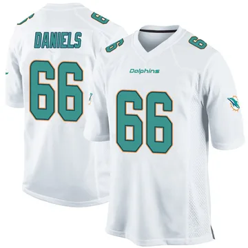 Men's Nike Miami Dolphins Braeden Daniels White Jersey - Game