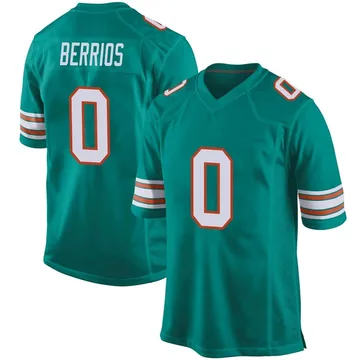 Men's Nike Miami Dolphins Braxton Berrios Aqua Alternate Jersey - Game