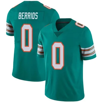 Men's Nike Miami Dolphins Braxton Berrios Aqua Alternate Vapor Untouchable Jersey - Limited