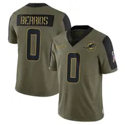 Men's Nike Miami Dolphins Braxton Berrios Olive 2021 Salute To Service Jersey - Limited