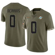 Men's Nike Miami Dolphins Braxton Berrios Olive 2022 Salute To Service Jersey - Limited