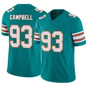 Men's Nike Miami Dolphins Calais Campbell Aqua Alternate Vapor F.U.S.E. Jersey - Limited