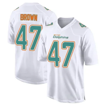 Men's Nike Miami Dolphins Cam Brown White Fashion Jersey - Game