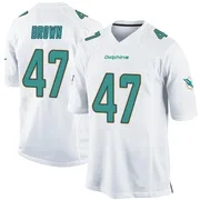 Men's Nike Miami Dolphins Cam Brown White Jersey - Game