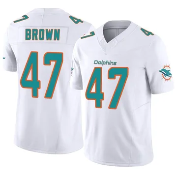 Men's Nike Miami Dolphins Cam Brown White Vapor F.U.S.E. Jersey - Limited