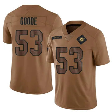 Men's Miami Dolphins Cameron Goode Brown 2023 Salute To Service Jersey - Limited