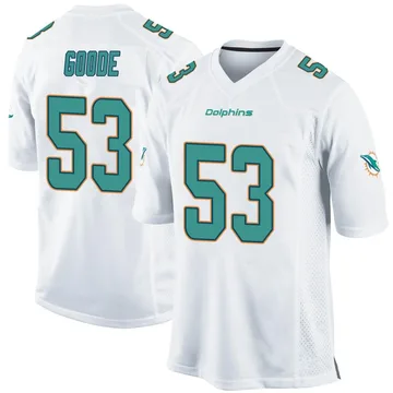 Men's Nike Miami Dolphins Cameron Goode White Jersey - Game