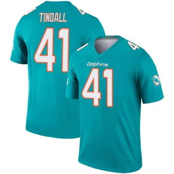 Men's Nike Miami Dolphins Channing Tindall Aqua Jersey - Legend