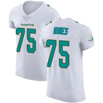 Men's Nike Miami Dolphins Chasen Hines White Vapor Untouchable Jersey - Elite