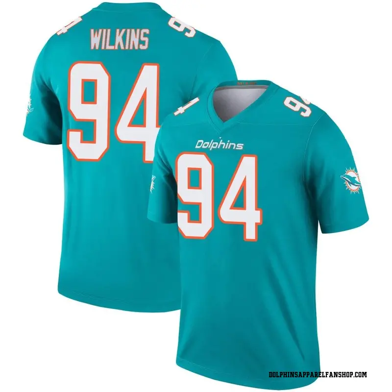 Men's Nike Miami Dolphins Christian Wilkins Aqua Jersey - Legend