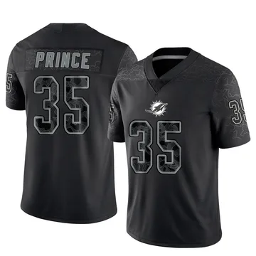 Men's Nike Miami Dolphins Deneric Prince Black Reflective Jersey - Limited