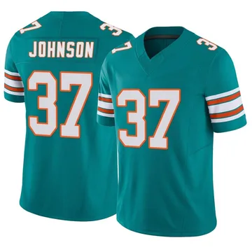 Men's Nike Miami Dolphins Isaiah Johnson Aqua Alternate Vapor F.U.S.E. Jersey - Limited