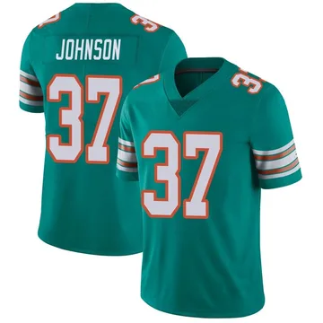 Men's Nike Miami Dolphins Isaiah Johnson Aqua Alternate Vapor Untouchable Jersey - Limited