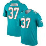 Men's Nike Miami Dolphins Isaiah Johnson Aqua Jersey - Legend