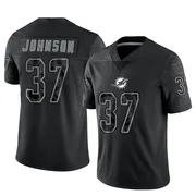 Men's Nike Miami Dolphins Isaiah Johnson Black Reflective Jersey - Limited