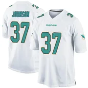 Men's Nike Miami Dolphins Isaiah Johnson White Jersey - Game