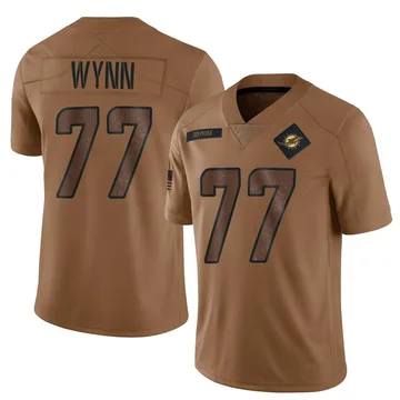 Men's Miami Dolphins Isaiah Wynn Brown 2023 Salute To Service Jersey - Limited