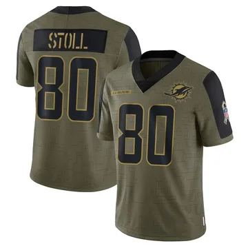 Men's Nike Miami Dolphins Jack Stoll Olive 2021 Salute To Service Jersey - Limited