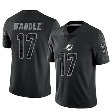 Men's Miami Dolphins Jaylen Waddle Black Reflective Jersey - Limited