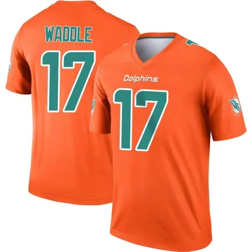 Men's Miami Dolphins Jaylen Waddle Orange Inverted Jersey - Legend