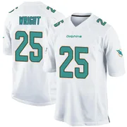 Men's Nike Miami Dolphins Jaylen Wright White Jersey - Game