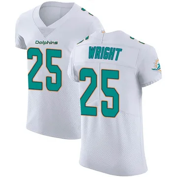 Men's Nike Miami Dolphins Jaylen Wright White Vapor Untouchable Jersey - Elite