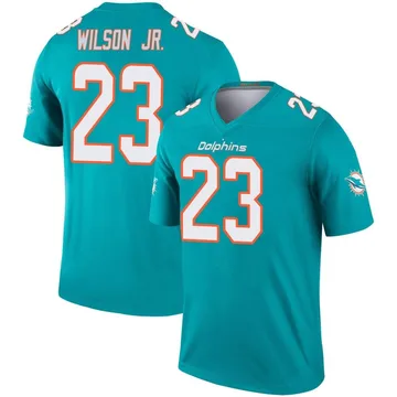 Men's Nike Miami Dolphins Jeff Wilson Jr. Aqua Jersey - Legend