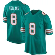 Men's Nike Miami Dolphins Jevon Holland Aqua Alternate Jersey - Game