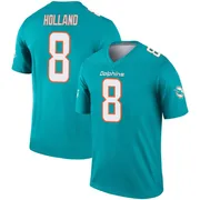 Men's Nike Miami Dolphins Jevon Holland Aqua Jersey - Legend