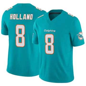 Men's Nike Miami Dolphins Jevon Holland Aqua Vapor F.U.S.E. Jersey - Limited