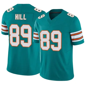 Men's Miami Dolphins Julian Hill Aqua Alternate Vapor F.U.S.E. Jersey - Limited