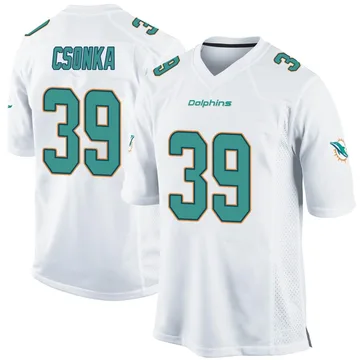 Men's Nike Miami Dolphins Larry Csonka White Jersey - Game