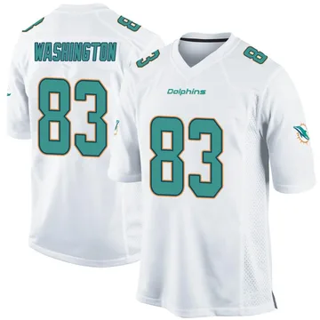 Men's Nike Miami Dolphins Malik Washington White Jersey - Game