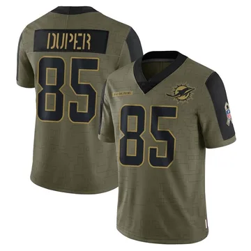 Men's Miami Dolphins Mark Duper Olive 2021 Salute To Service Jersey - Limited