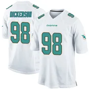 Men's Nike Miami Dolphins Matt Dickerson White Jersey - Game