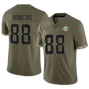 Men's Nike Miami Dolphins Nick Bowers Olive 2022 Salute To Service Jersey - Limited