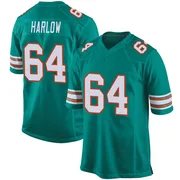 Men's Nike Miami Dolphins Sean Harlow Aqua Alternate Jersey - Game