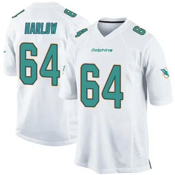 Men's Nike Miami Dolphins Sean Harlow White Jersey - Game